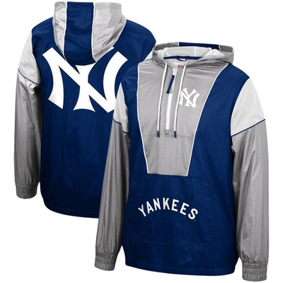 Mitchell & Ness Navy New York Yankees Highlight Reel Windbreaker Half-zip Hoodie Jacket