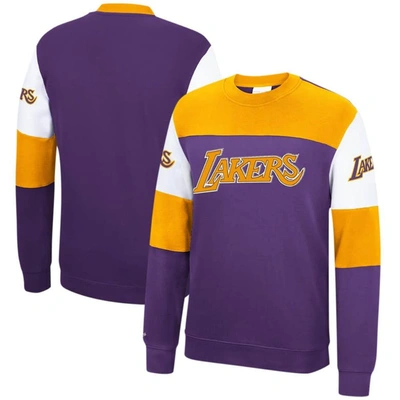 Mitchell & Ness Purple Los Angeles Lakers Perfect Season Fleece Pullover Sweatshirt