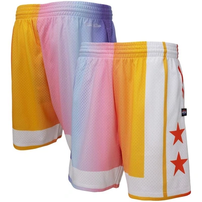 Mitchell & Ness Men's  X Uninterrupted White, Yellow New York Nets Hardwood Classics Swingman Shorts In White,yellow