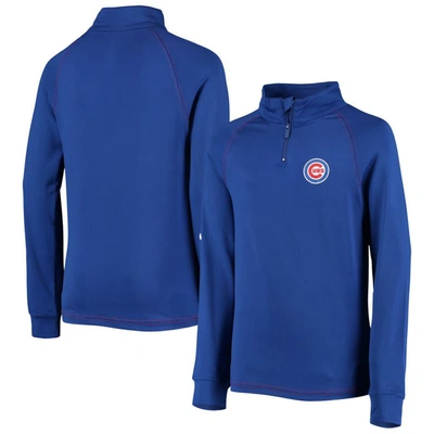 Stitches Kids' Youth  Royal Chicago Cubs Raglan Quarter-zip Jacket