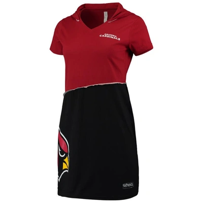 Refried Apparel Cardinal/black Arizona Cardinals Sustainable Hooded Mini Dress