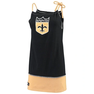 Refried Apparel Black New Orleans Saints Sustainable Vintage Tank Dress