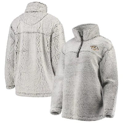 G-iii 4her By Carl Banks Gray Nashville Predators Sherpa Quarter-zip Pullover Jacket