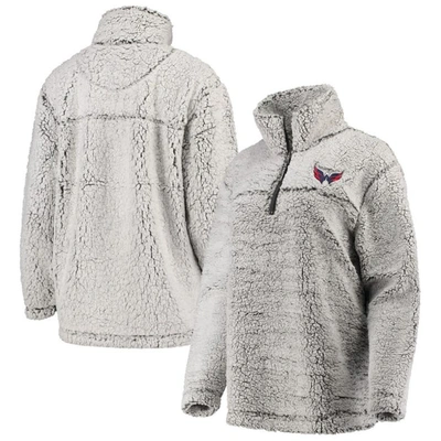 G-iii 4her By Carl Banks Women's  Gray Washington Capitals Sherpa Quarter-zip Pullover Jacket