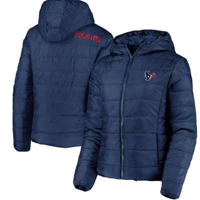Wear By Erin Andrews Navy Houston Texans Packable Full-zip Hoodie Jacket