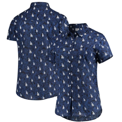 Foco Royal Los Angeles Dodgers Floral Button Up Shirt