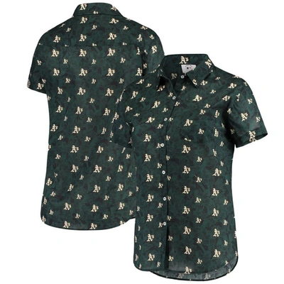 Foco Green Oakland Athletics Floral Button Up Shirt