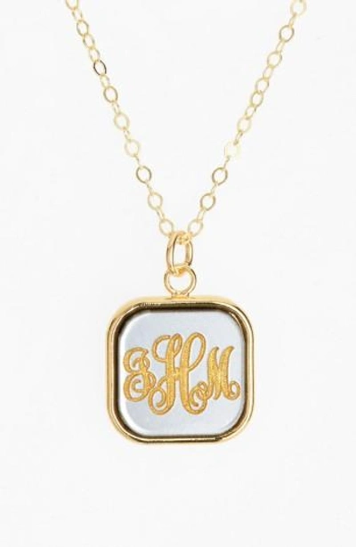 Moon And Lola 'vineyard' Personalized Monogram Pendant Necklace In Robins Egg