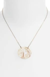 Moon And Lola Small Personalized Monogram Pendant Necklace (nordstrom Exclusive) In Blonde Tortoise/ Gold