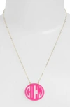 Moon And Lola Small Personalized Monogram Pendant Necklace (nordstrom Exclusive) In Hot Pink/ Gold