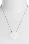 Moon And Lola Small Personalized Monogram Pendant Necklace (nordstrom Exclusive) In Snow/ Gold