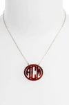 Moon And Lola Small Personalized Monogram Pendant Necklace (nordstrom Exclusive) In Tortoise/ Gold