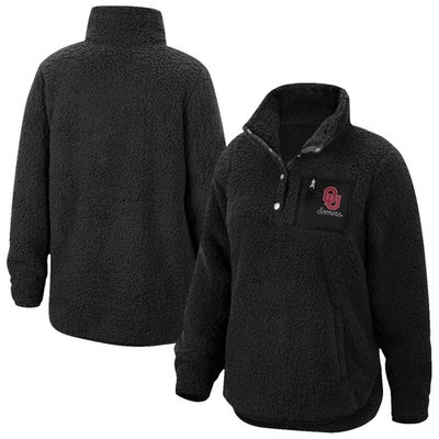 Top Of The World Black Oklahoma Sooners Sierra Sherpa Quarter-snap Jacket