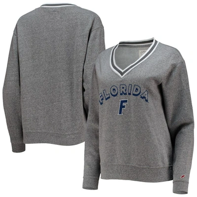 League Collegiate Wear Heathered Gray Florida Gators Victory Springs Tri-blend V-neck Pullover Sweat