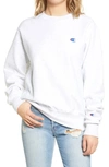 Champion Reverse Weave® Boyfriend Sweatshirt In Silver Grey