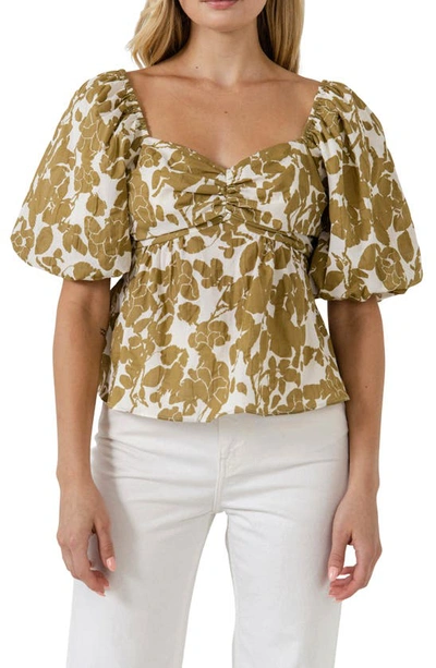 Free The Roses Cecille Blouse In Brown In Tan