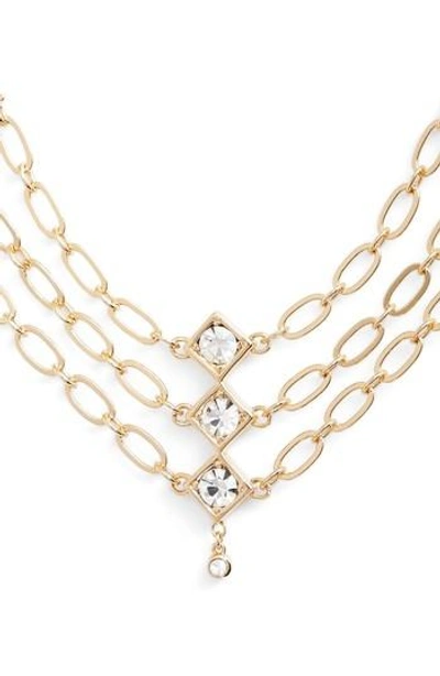 Jules Smith Tulum Multistrand Necklace In Gold/ Clear