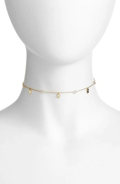 Jules Smith Arya Choker Necklace, 12 In Gold/ Clear