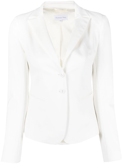 Patrizia Pepe Single-breasted Blazer In Bianco