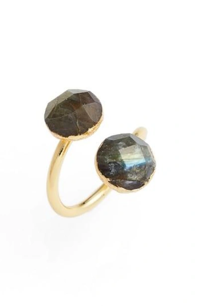 Elise M Arabesque Semiprecious Stone Adjustable Ring In Labradorite