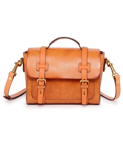 Old Trend Women's Genuine Leather Focus Mini Satchel Bag In Caramel