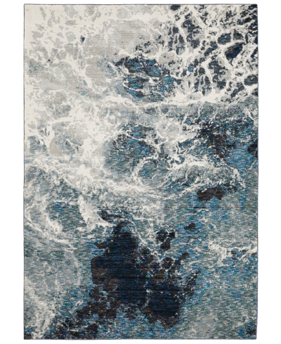 Jhb Design Strata Str03 3'3" X 5'2" Area Rug In Blue,ivory