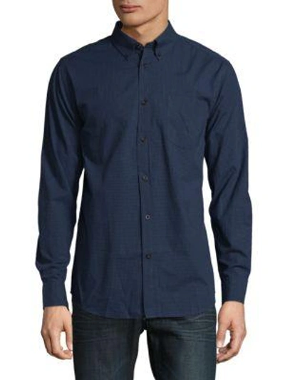 Ben Sherman Long Sleeve Cotton Casual Button-down Shirt In Dark Navy