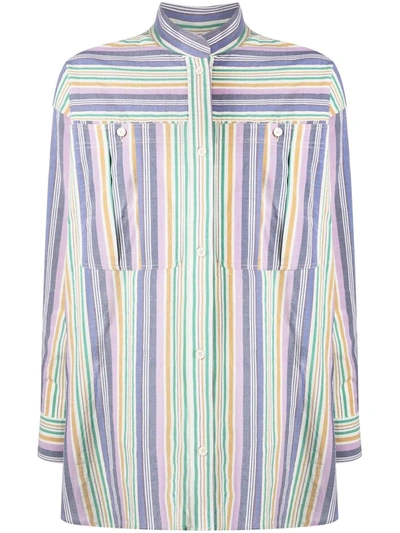 Isabel Marant Taylor Oversized Striped Cotton-poplin Shirt In Lavender
