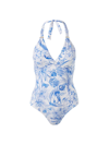 Melissa Odabash Rimini Tropical-print Halterneck Swimsuit In Tropical Blue