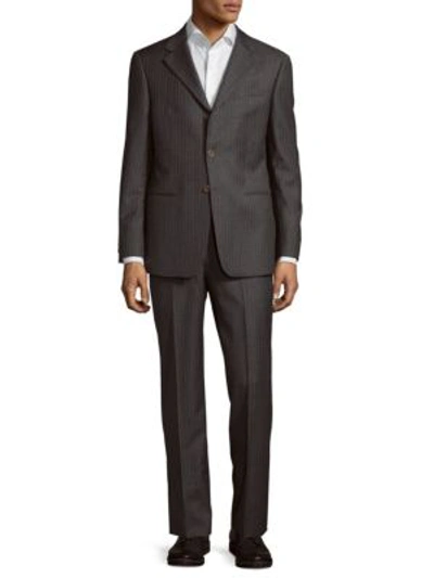 Armani Collezioni Regular-fit Wool Suit In Grey