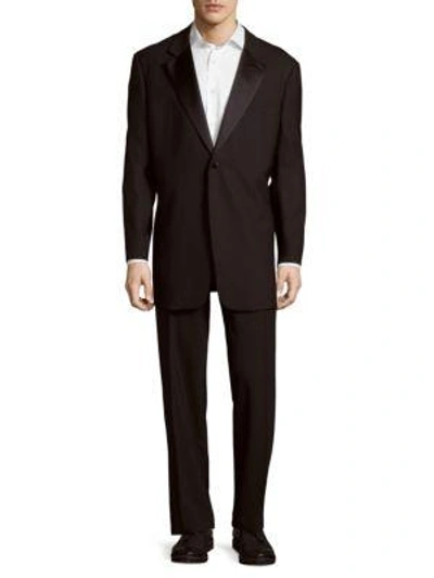 Canali Solid Notch-lapel Suit In Black