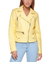 Levi's Women's Faux-leather Belted Hem Moto Jacket In Popcorn