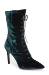 Charles David Loretta Pointy Toe Bootie In Emerald Velvet