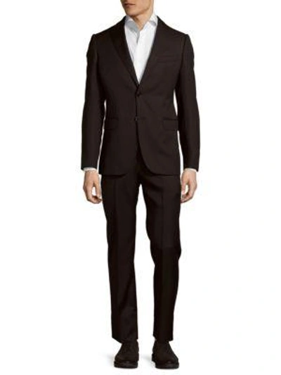Armani Collezioni Modern Fit Pinstripe Wool Suit In Black