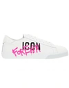 Dsquared2 Spray Logo Printed Sneakers In White