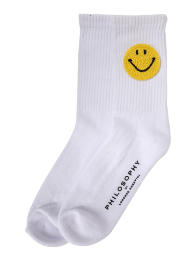 Philosophy Di Lorenzo Serafini Smiley Knee High Socks In Bianco