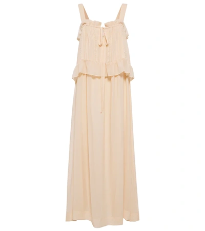 See By Chloé Ruffled-trimmed Georgette Maxi Dress In Silky Beige