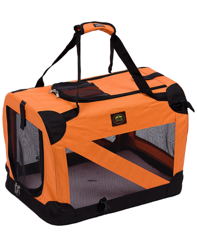 Pet Life Folding Zippered 360 Vista View Dog Carrier In Orange