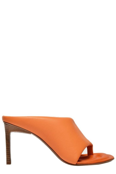 Jacquemus 80mm Les Mules Limone Leather Sandals In Orange