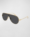 Cartier Santos De  Ct0324s-001 99mm Sunglasses In Gold Brown