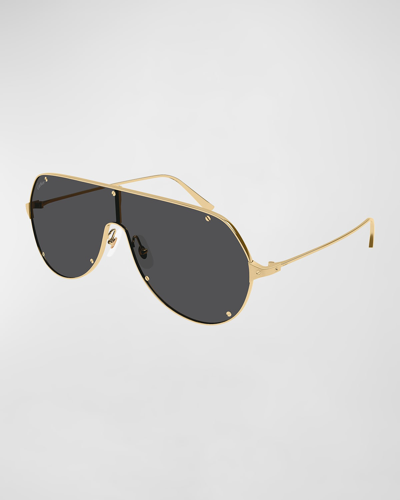 Cartier Santos De  Ct0324s-001 99mm Sunglasses In Gold/bronze