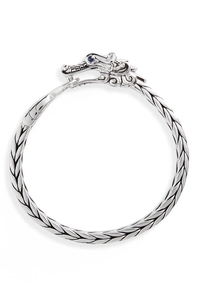 John Hardy Men's Sterling Silver Legends Naga Bracelet With Sapphire Eyes In Metallic