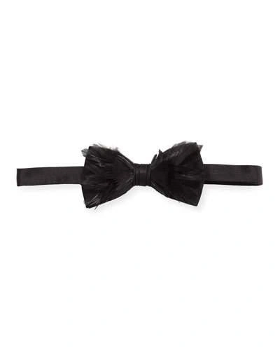Brackish Bowties Goose Feather Formal Bow Tie In Black