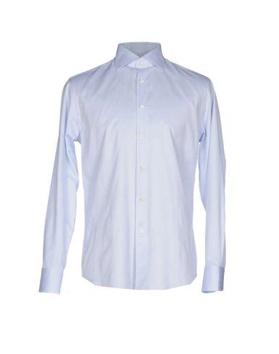 Canali Patterned Shirt In Sky Blue