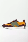 New Balance 327 Suede Sneakers In Dark Burgundy And Orange-red