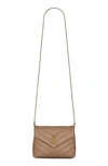 Saint Laurent Toy Loulou Quilted Leather Crossbody Bag In Dark Beige