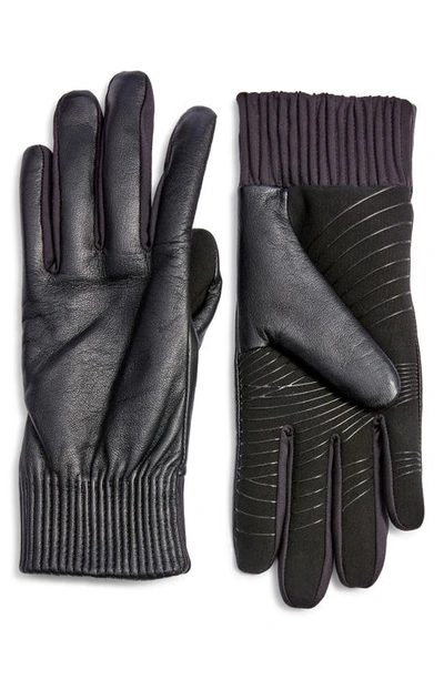 Ur Ribbed Cuff Gloves In Black