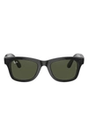 Ray Ban Stories Wayfarer 50mm Smart Glasses In Black