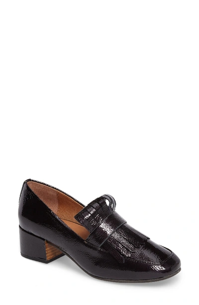 Gentle Souls Ethan Leather Kiltie Loafers In Black Patent Leather