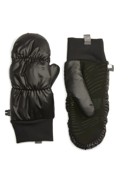 Ur All Weather Mixed Media Puffer Mittens In Black